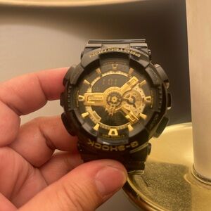 G-Shock Black and Gold Watch